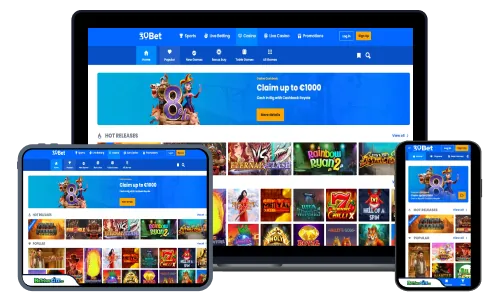 30Bet casino client — real screenshot 1