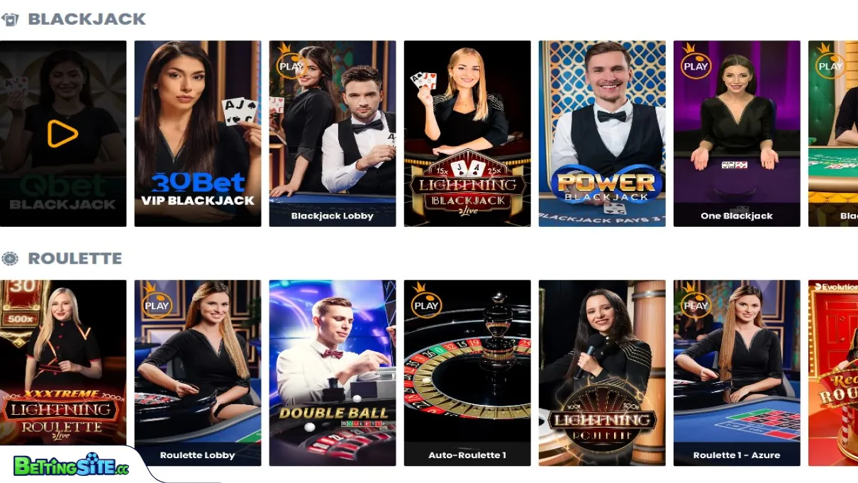 30Bet casino client — real screenshot 2