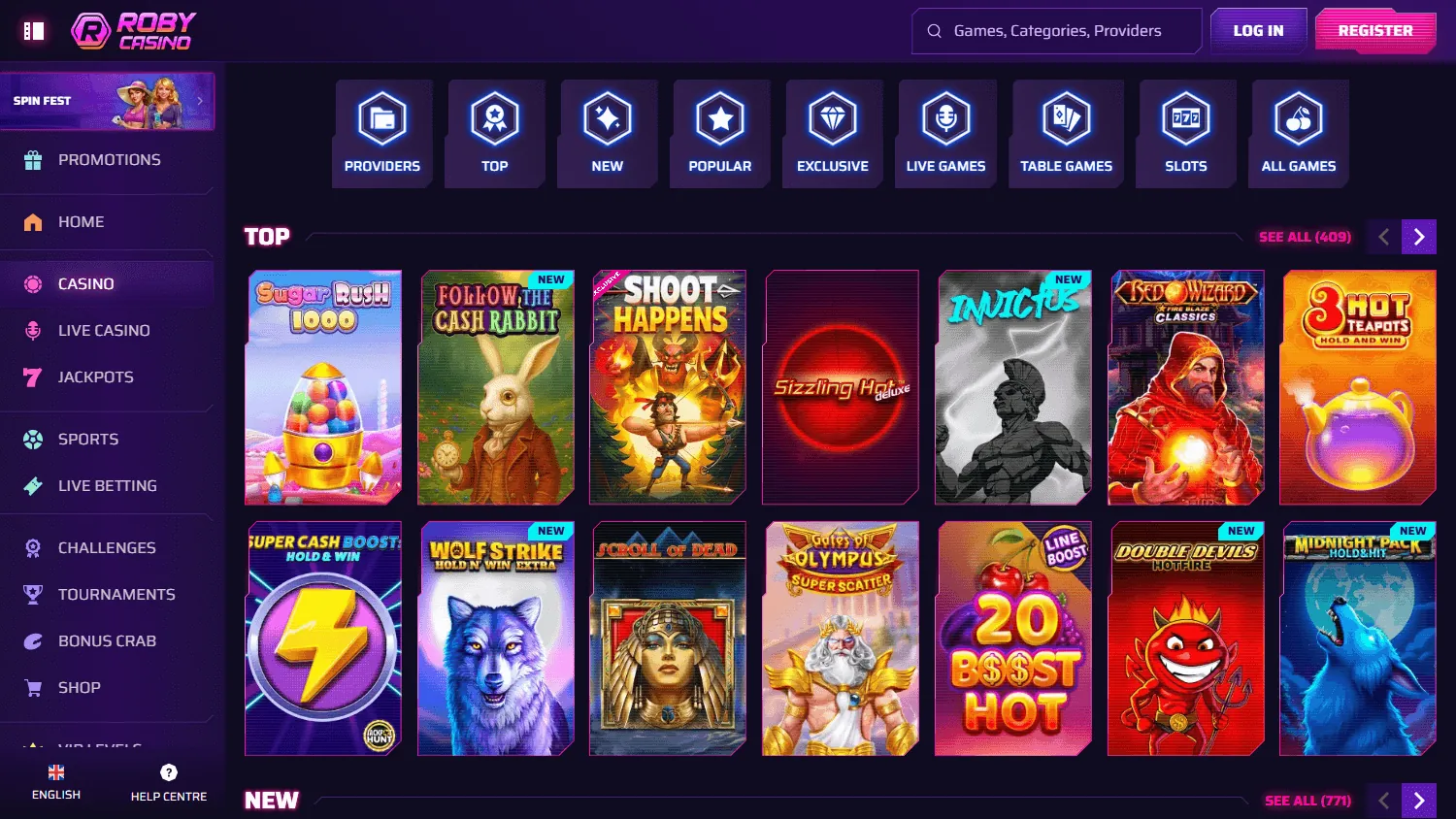 Roby Casino casino client — real screenshot 2